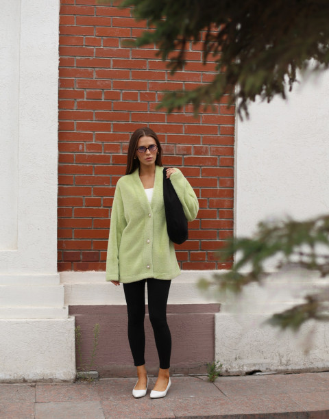 Кардиган меховой на трикотажной основе