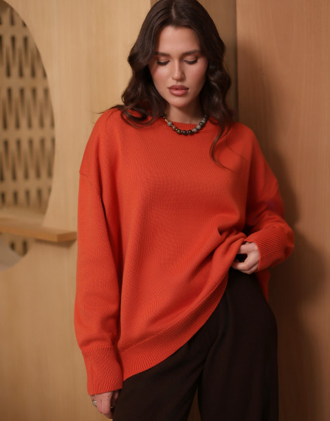 Брюки свободного кроя из вязанного хлопкового трикотажа 