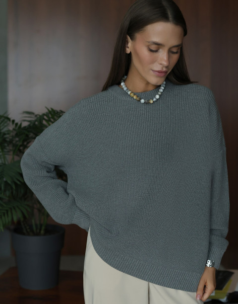 Вязаный джемпер свободного кроя 