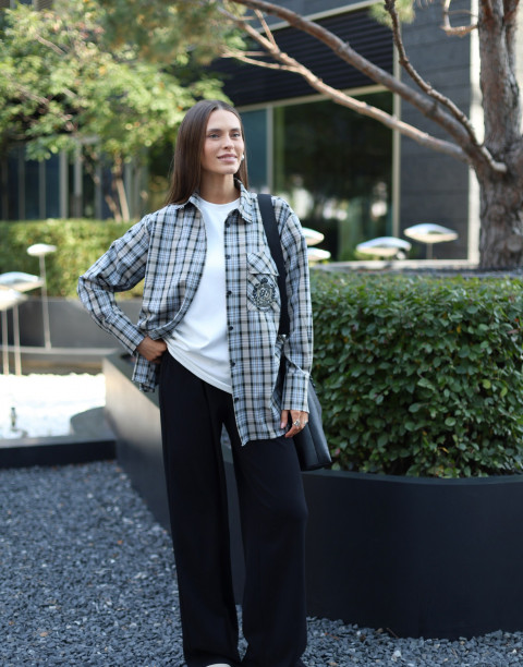 Брюки свободного кроя из вязанного хлопкового трикотажа