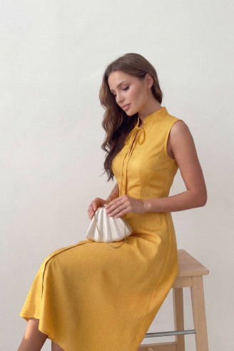 Платье-миди без рукавов с завязками